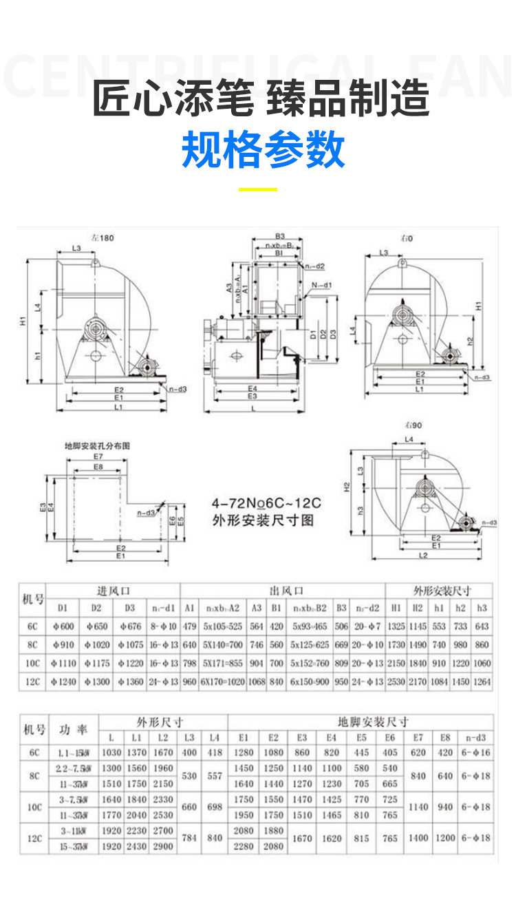 4-72變頻離心風(fēng)機參數(shù)